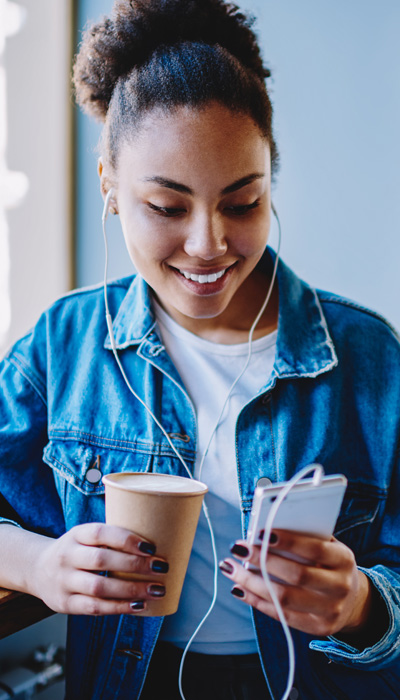 Young lady on iphone